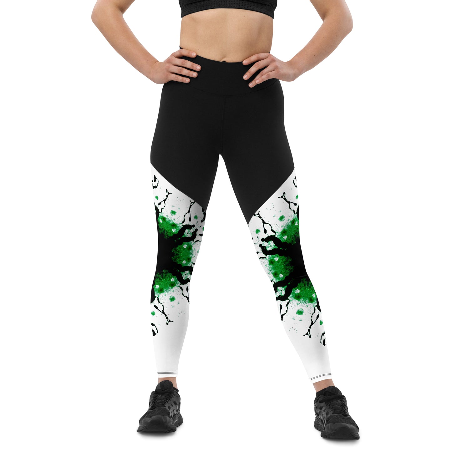 Entizen Green Art Leggings Sport Black and Green