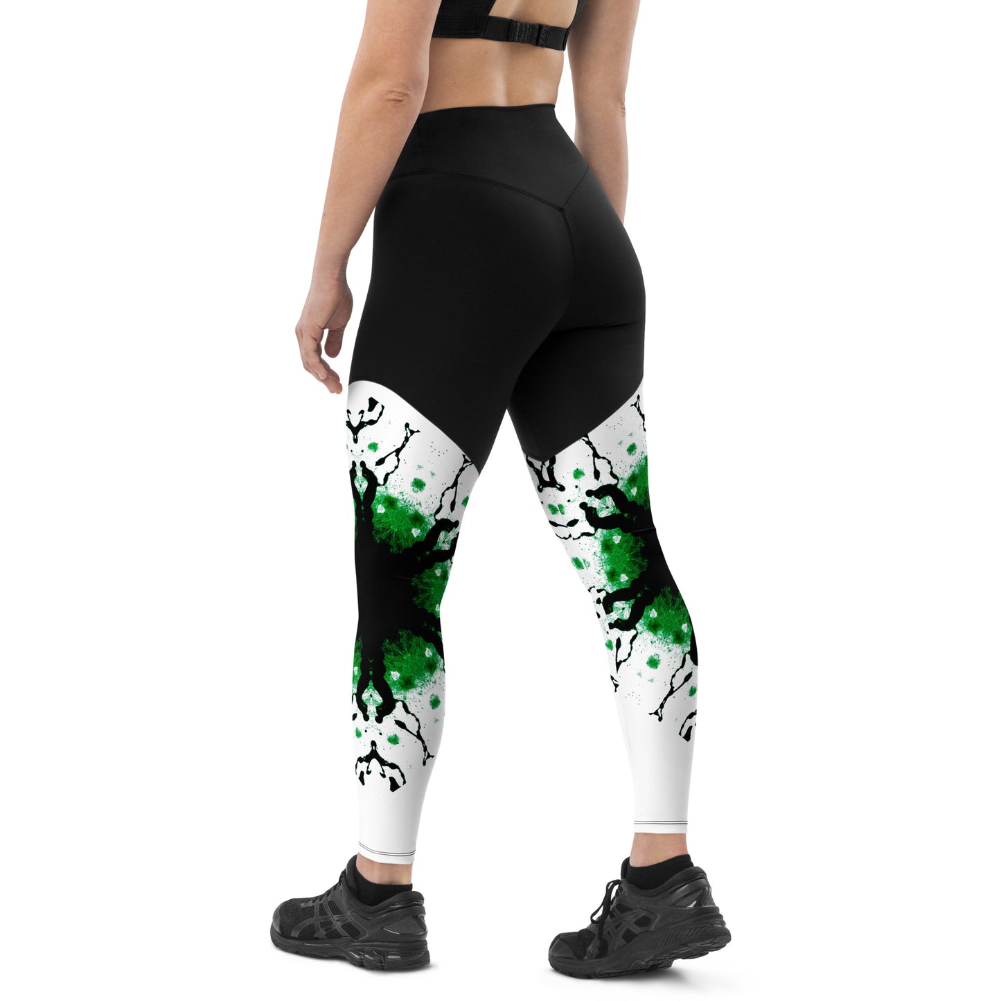 Entizen Green Art Leggings Sport Black and Green