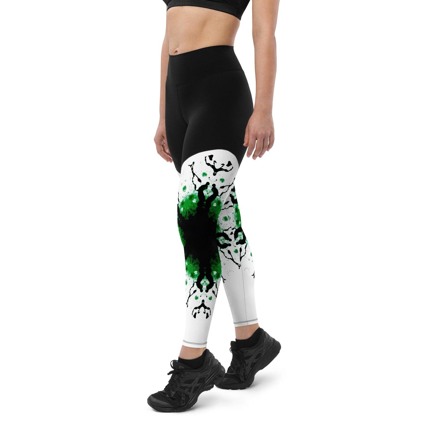 Entizen Green Art Leggings Sport Black and Green