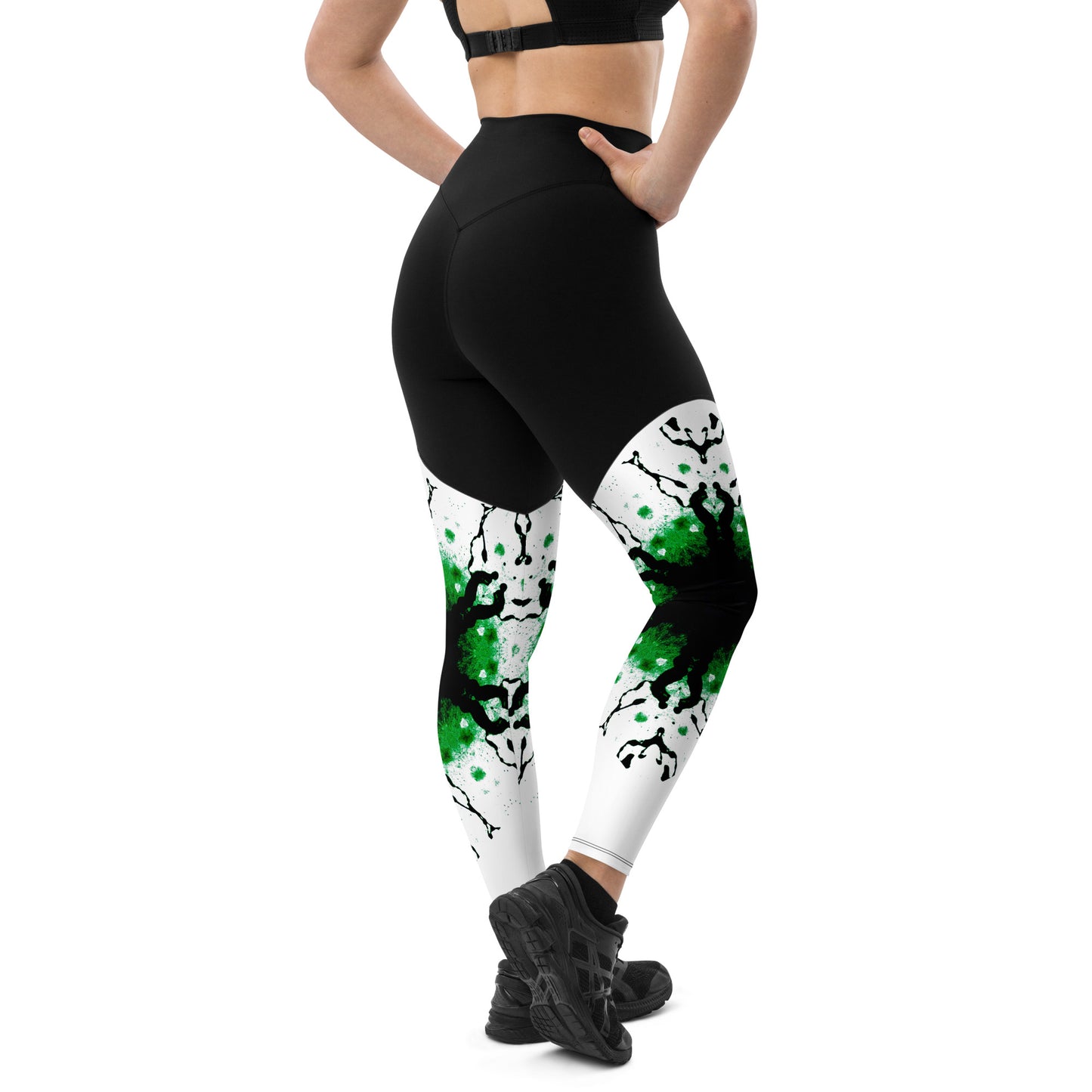 Entizen Green Art Leggings Sport Black and Green