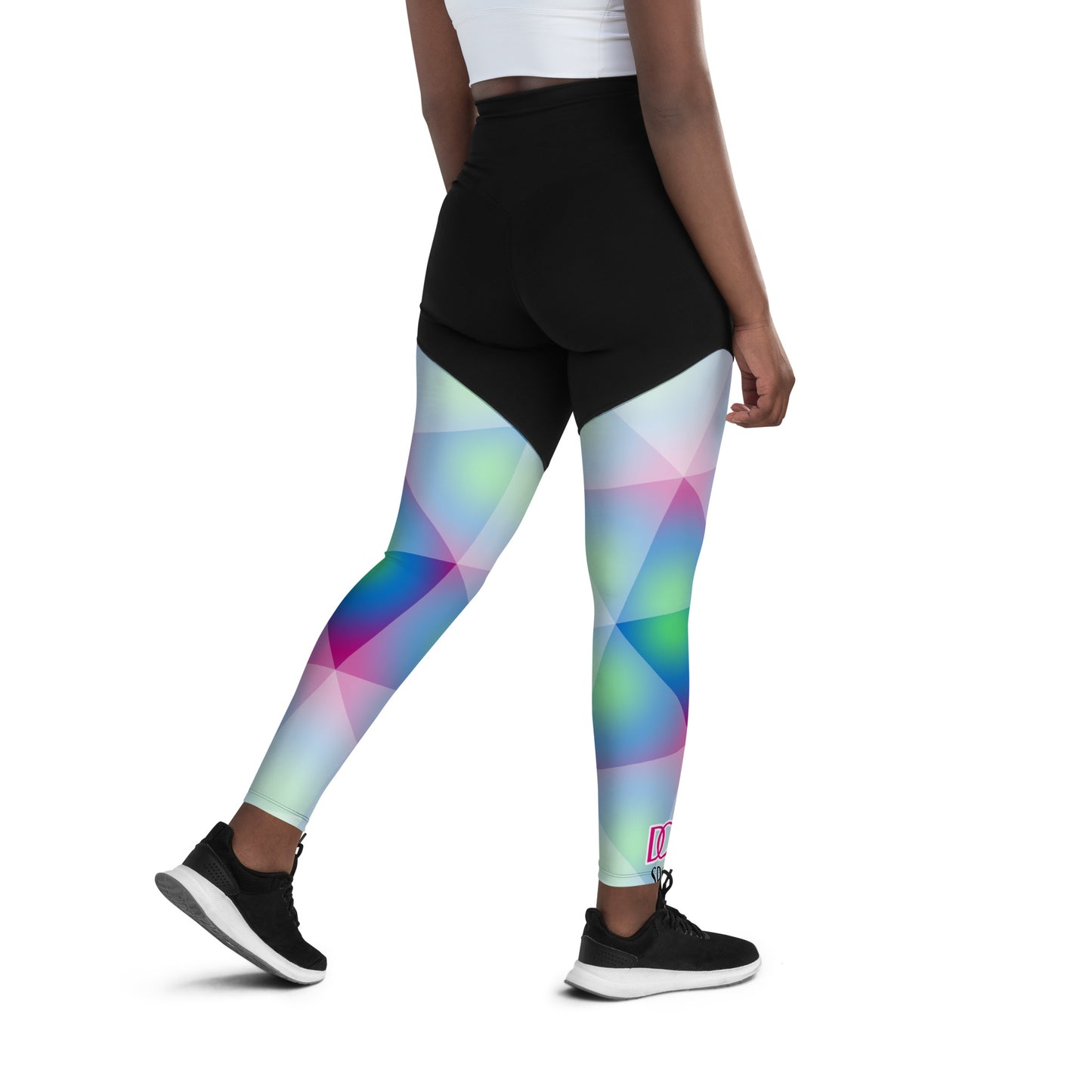 Domi Brand Sports Leggings Green Tri