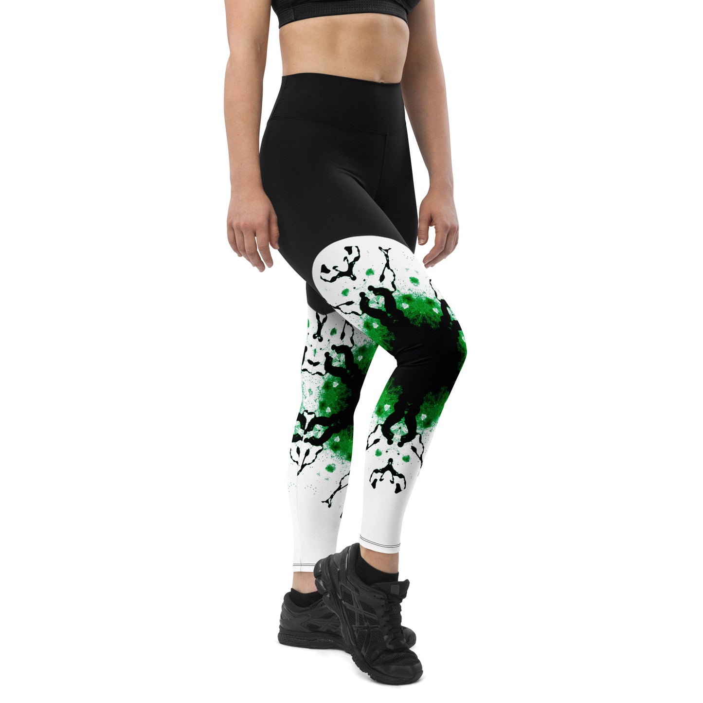 Entizen Green Art Leggings Sport Black and Green