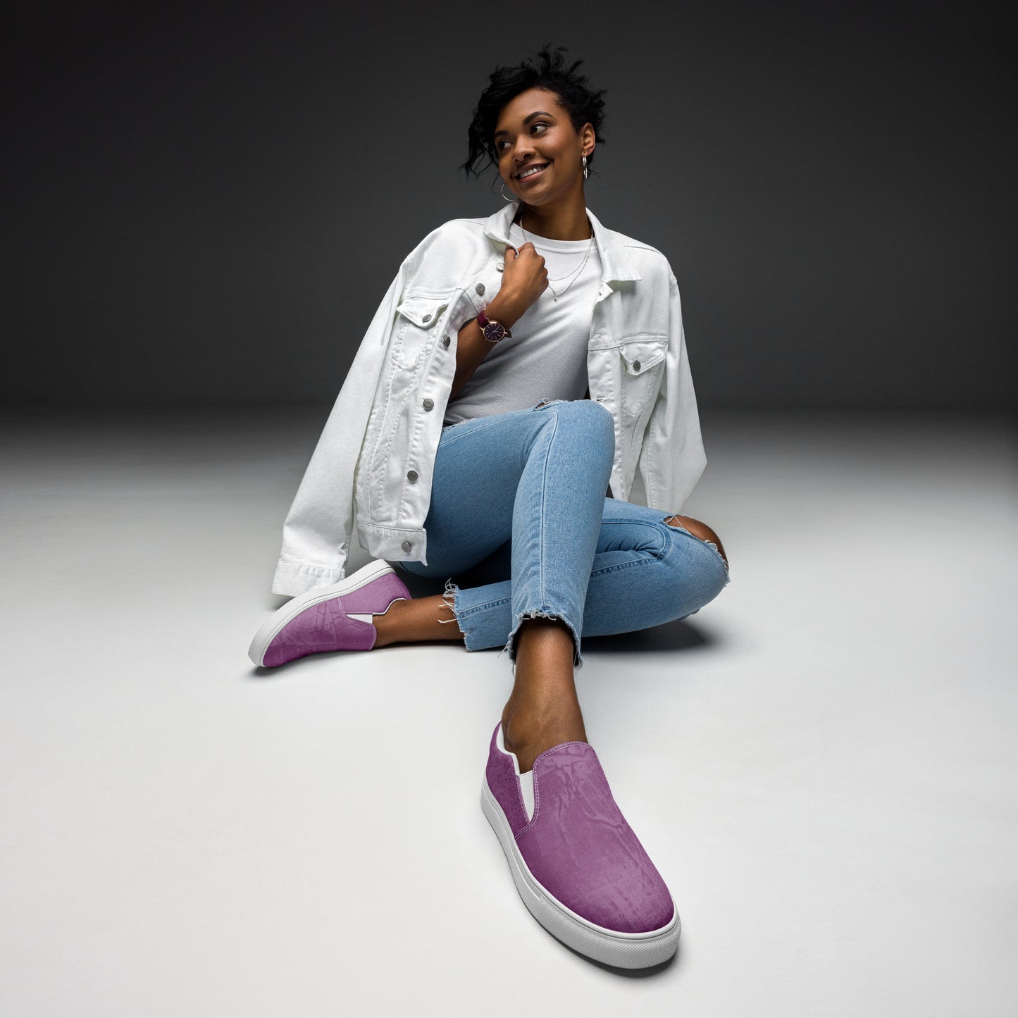 Entizen Slip-On Canvas Shoes Purple