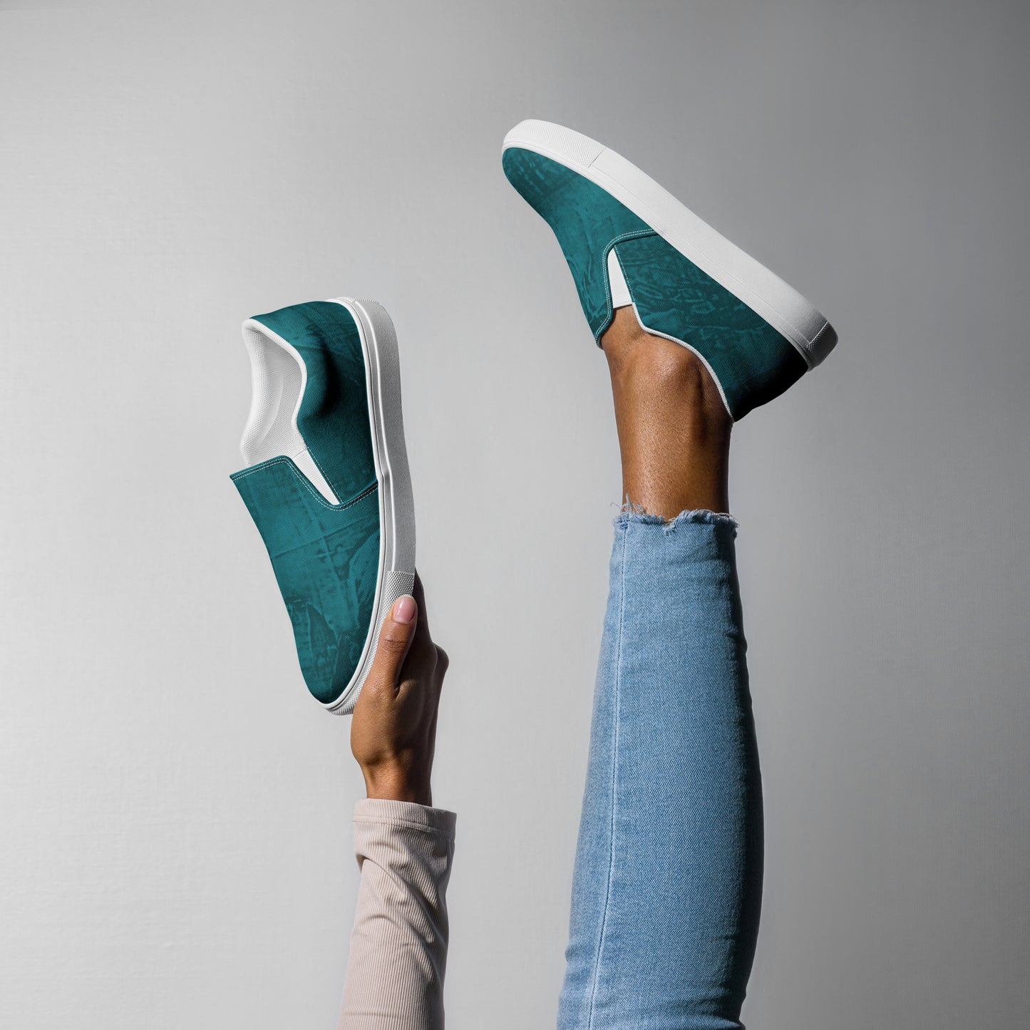 Entizen Slip-On Canvas Shoes Teal Green