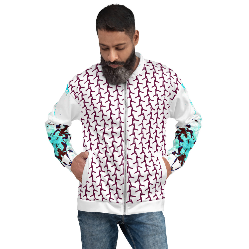 Rozeni Bomber Jacket Turquoise & Burgundy