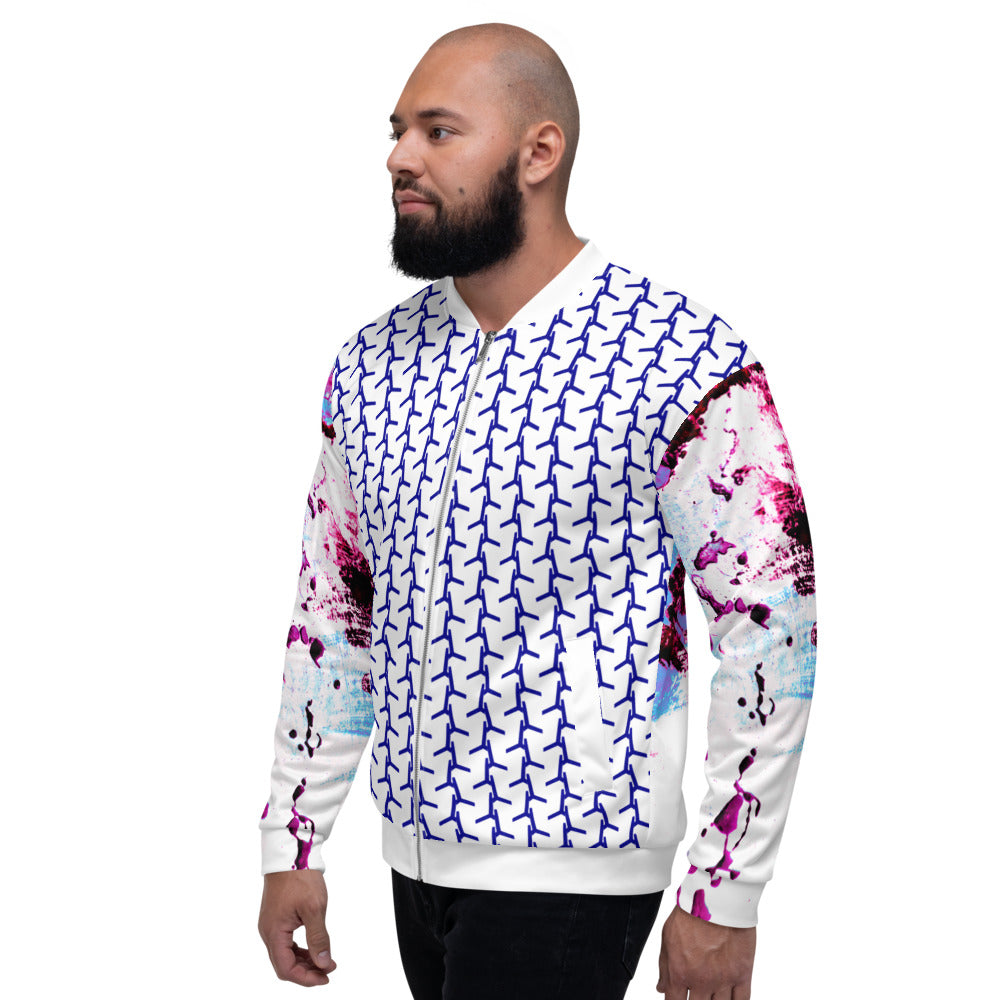 Rozeni Thread Bomber Jacket Blue & Hot Pink