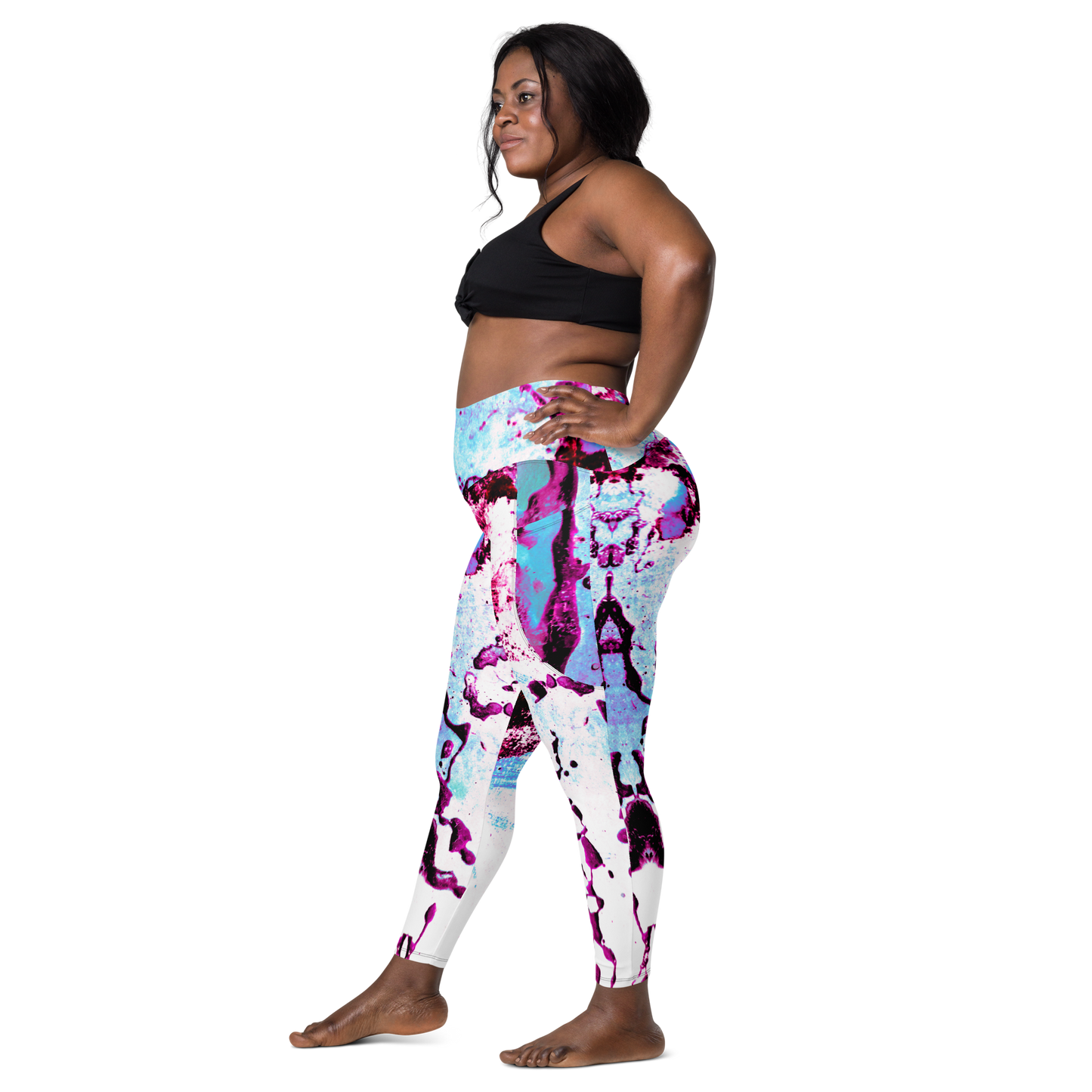 Entizen Leggings With Pockets Fuchsia & Blue