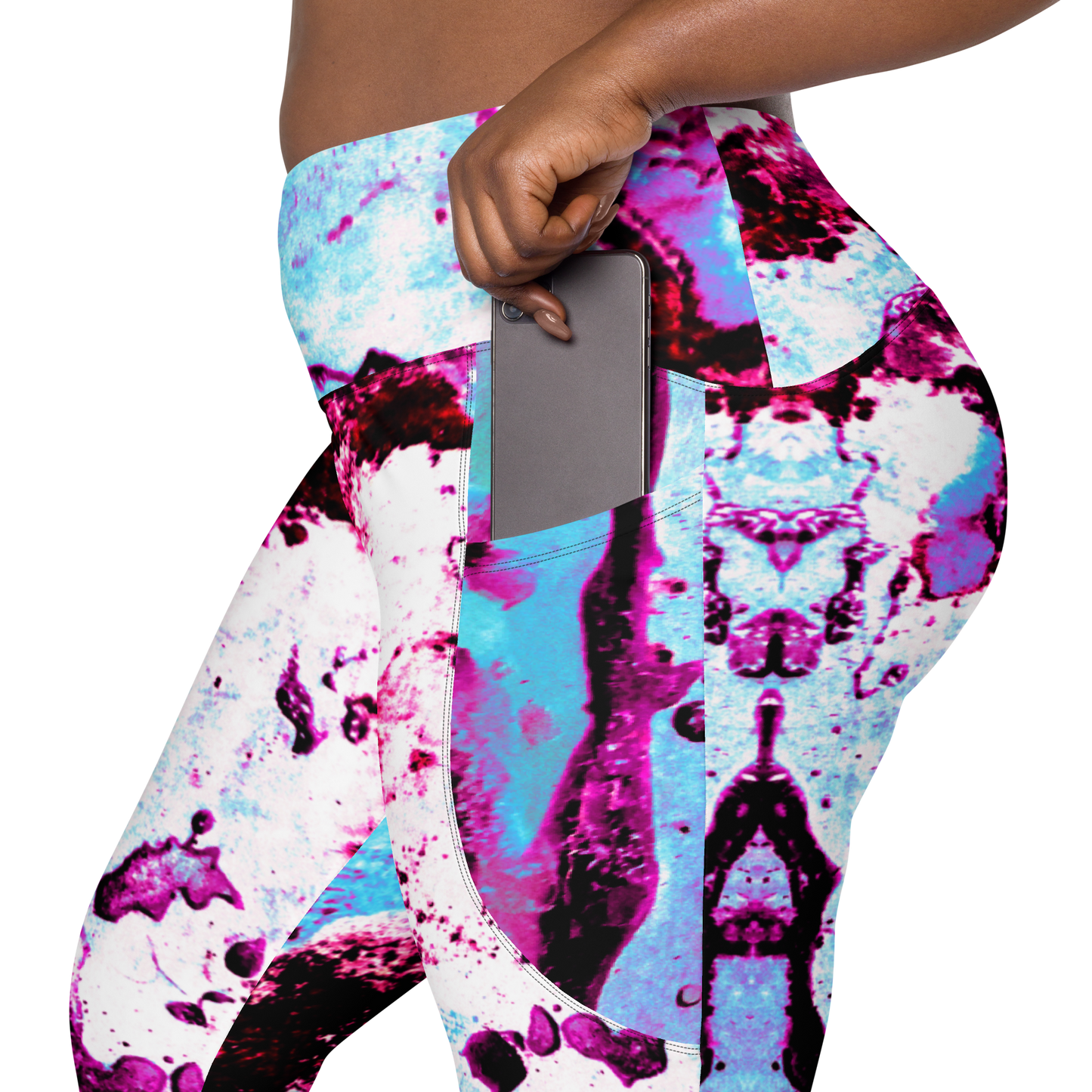 Entizen Leggings With Pockets Fuchsia & Blue