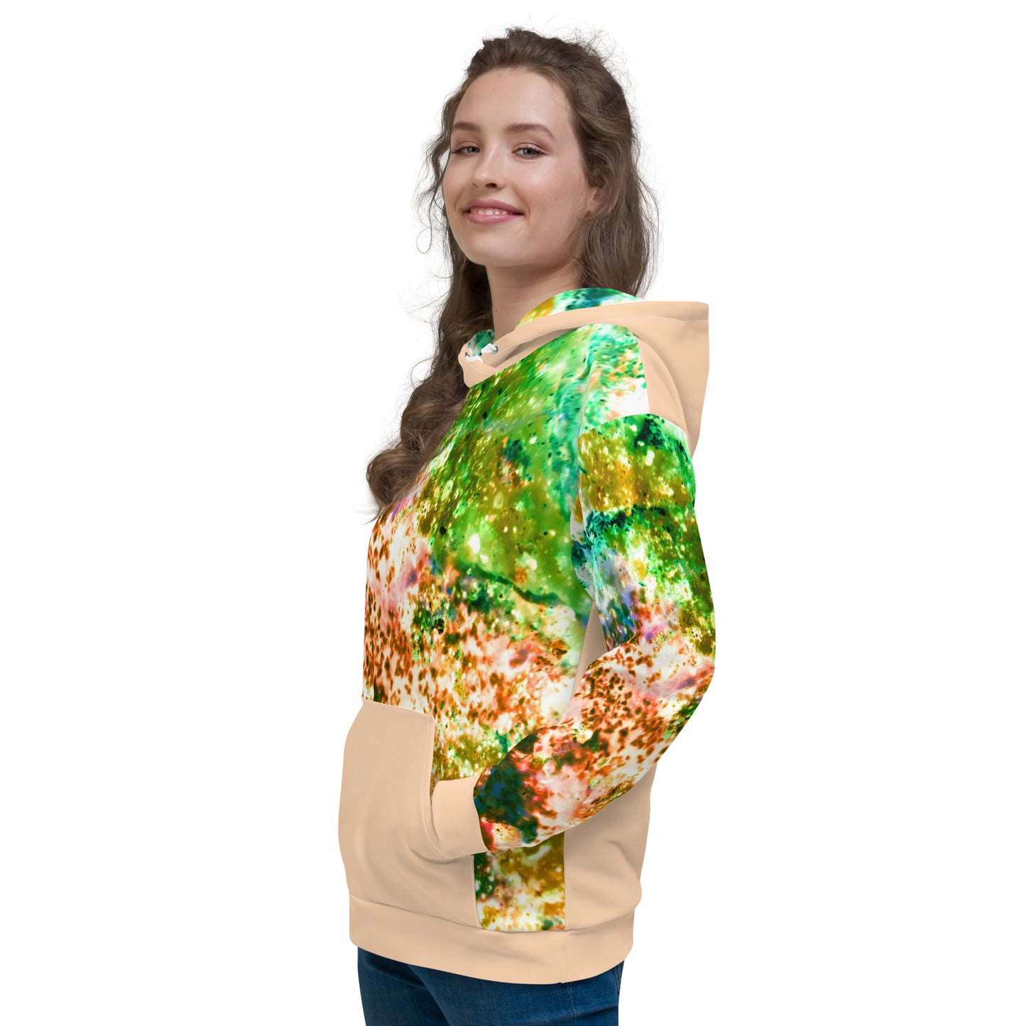 Entizen Brand Unisex Hoodie Coral Green Art