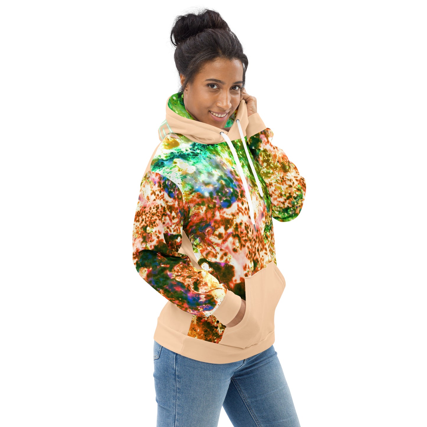 Entizen Brand Unisex Hoodie Coral Green Art