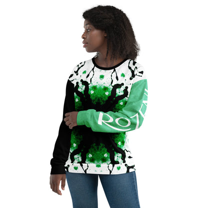 Unisex Brand ROZENI Green Art Sweatshirt Black