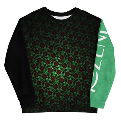 Unisex Brand ROZENI Green Art Sweatshirt Black & Green