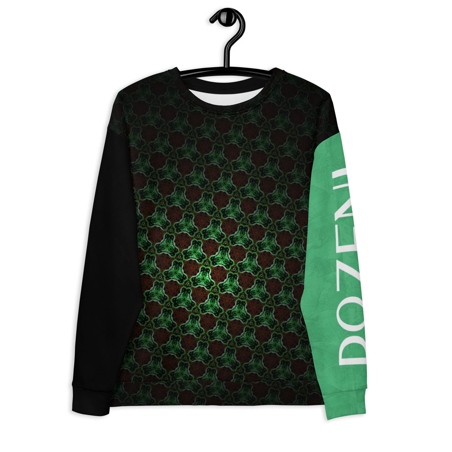 Unisex Brand ROZENI Green Art Sweatshirt Black & Green