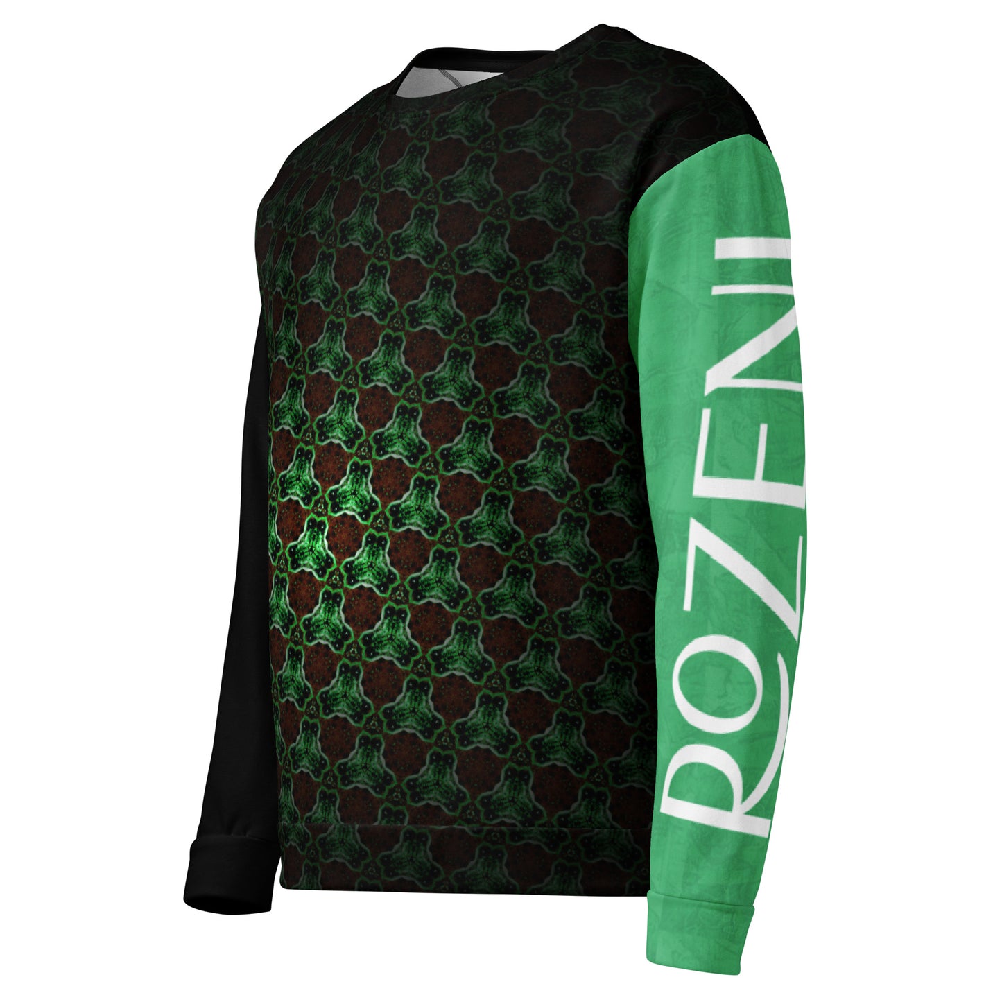 Unisex Brand ROZENI Green Art Sweatshirt Black & Green