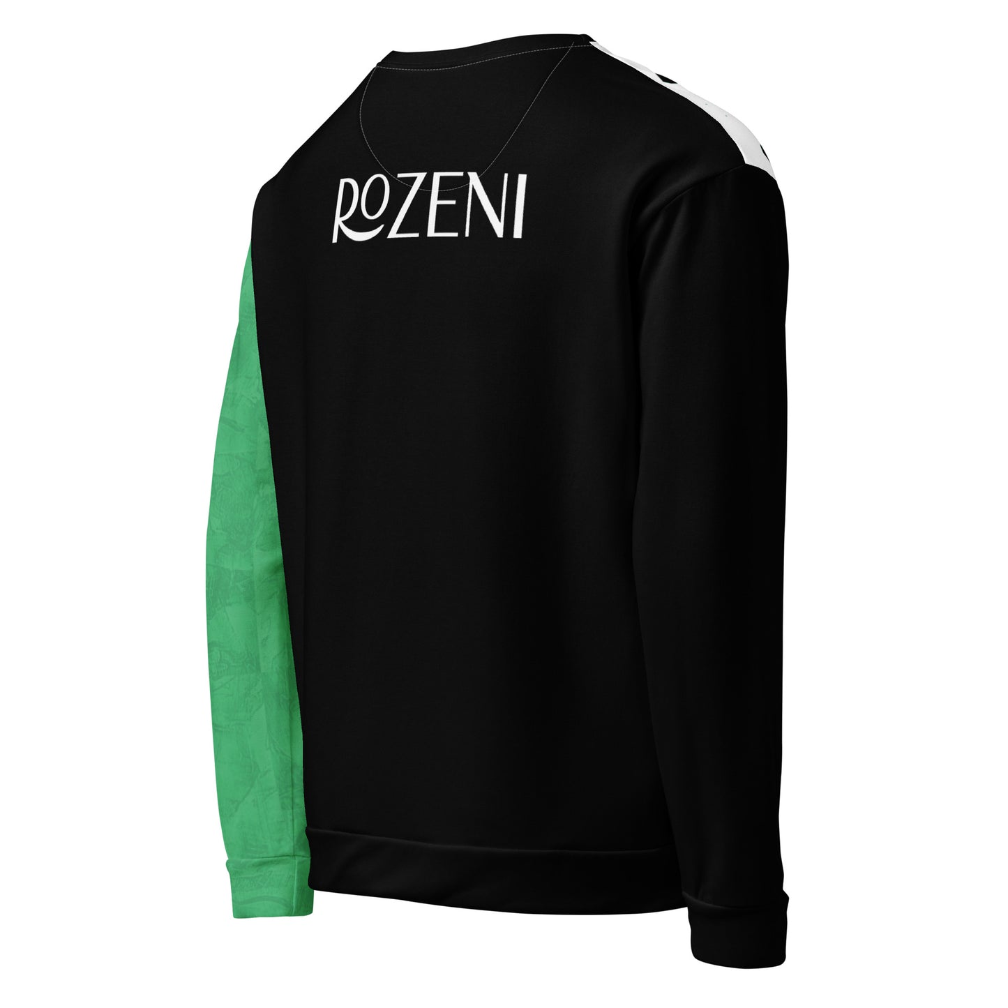 Unisex Brand ROZENI Green Art Sweatshirt Black