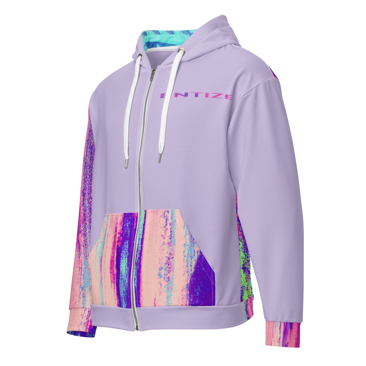 Entizen Brand Pink Tiger Lavender Fog Zip Hoodie