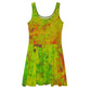 Entizen Skater Dress Coral Green Art