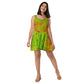 Entizen Skater Dress Coral Green Art