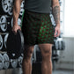 ROZENI Brand Unisex Green Art Athletic Long Shorts