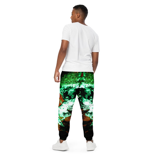 ROZENI Brand Green Art Track Pants Green & Black