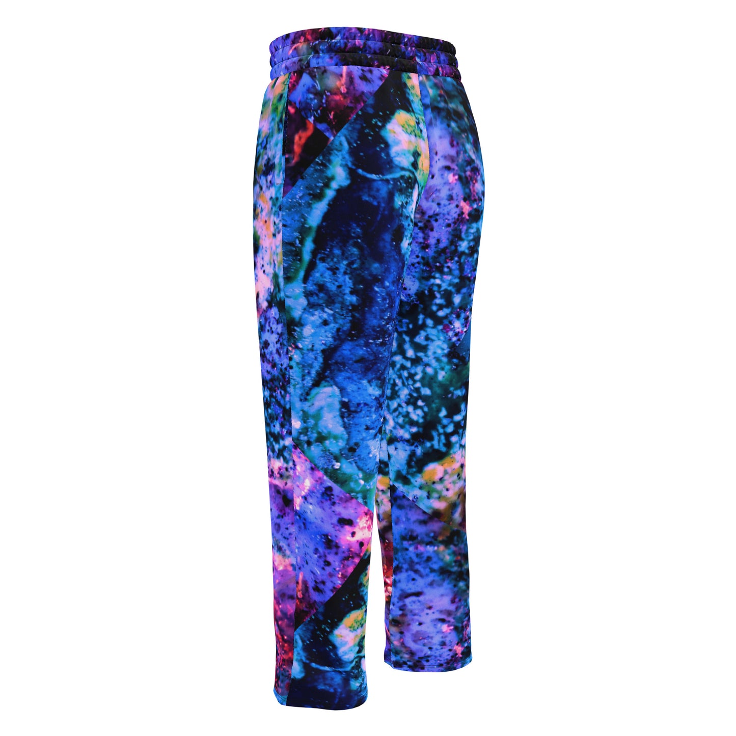 ENTIZEN Unisex Wide-Leg Joggers Coral Blue Art