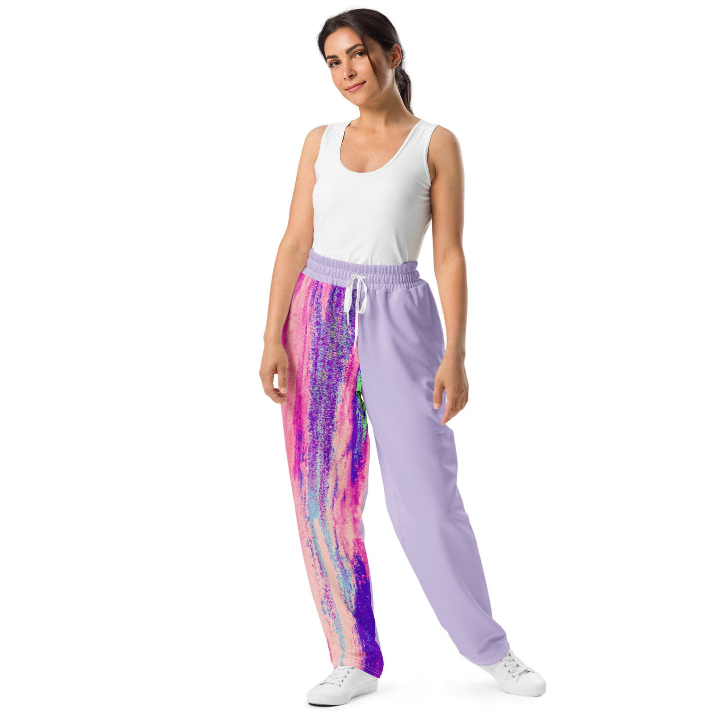 Entizen Brand Pink Tiger Lavendar Fog Wide-Leg Joggers