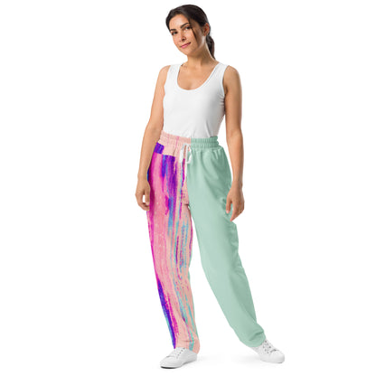 Entizen Brand Pink Tiger Mint Wide-Leg Joggers