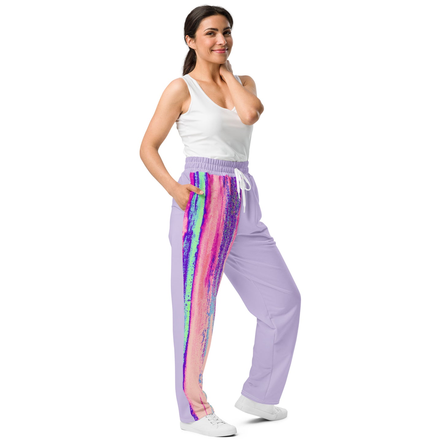 Entizen Brand Pink Tiger Lavendar Fog Wide-Leg Joggers