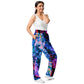 ENTIZEN Unisex Wide-Leg Joggers Coral Blue Art