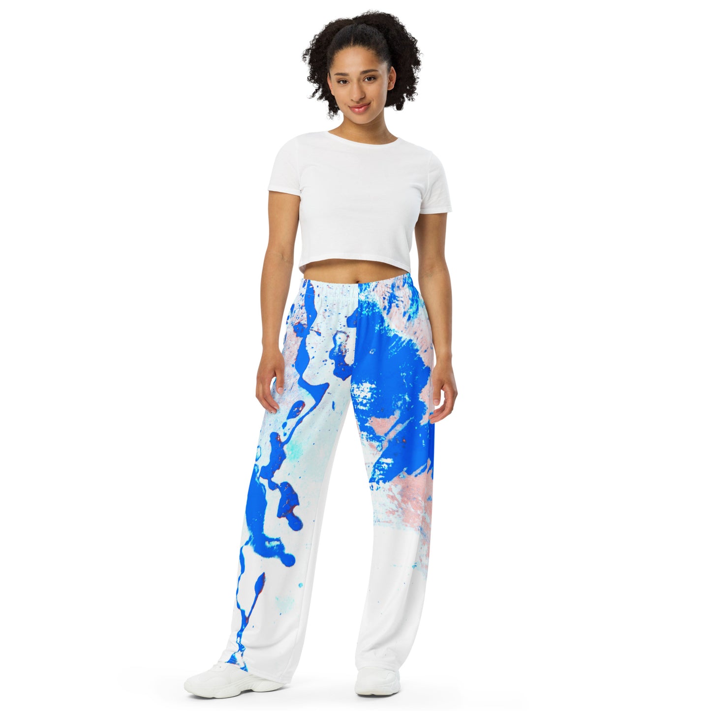 Entizen  Collection Blue And White Wide-Leg Pants