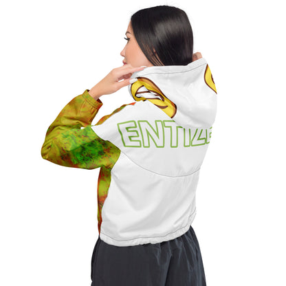 Entizens Cropped Windbreaker Orange & Green