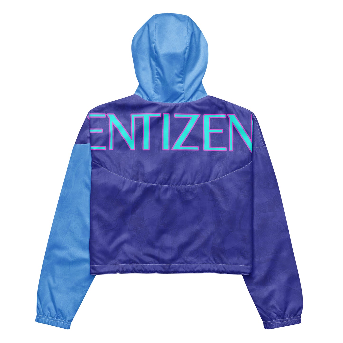 ENTIZEN Brand Blue Tiger Cropped Windbreaker