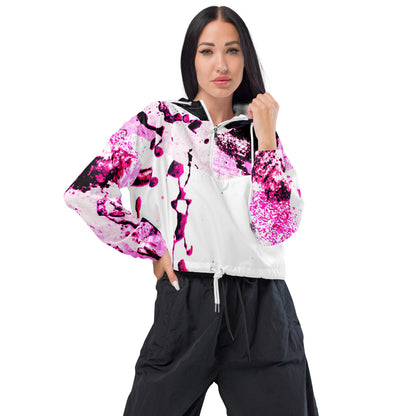 Entizen Pink And Black Cropped Windbreaker