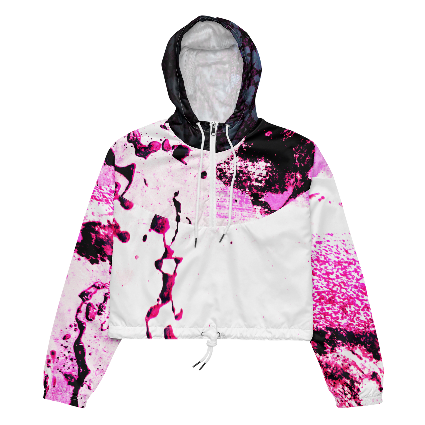 Entizen Pink And Black Cropped Windbreaker