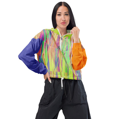 ENTIZEN Brand Rainbow Tiger Cropped Windbreaker Colors