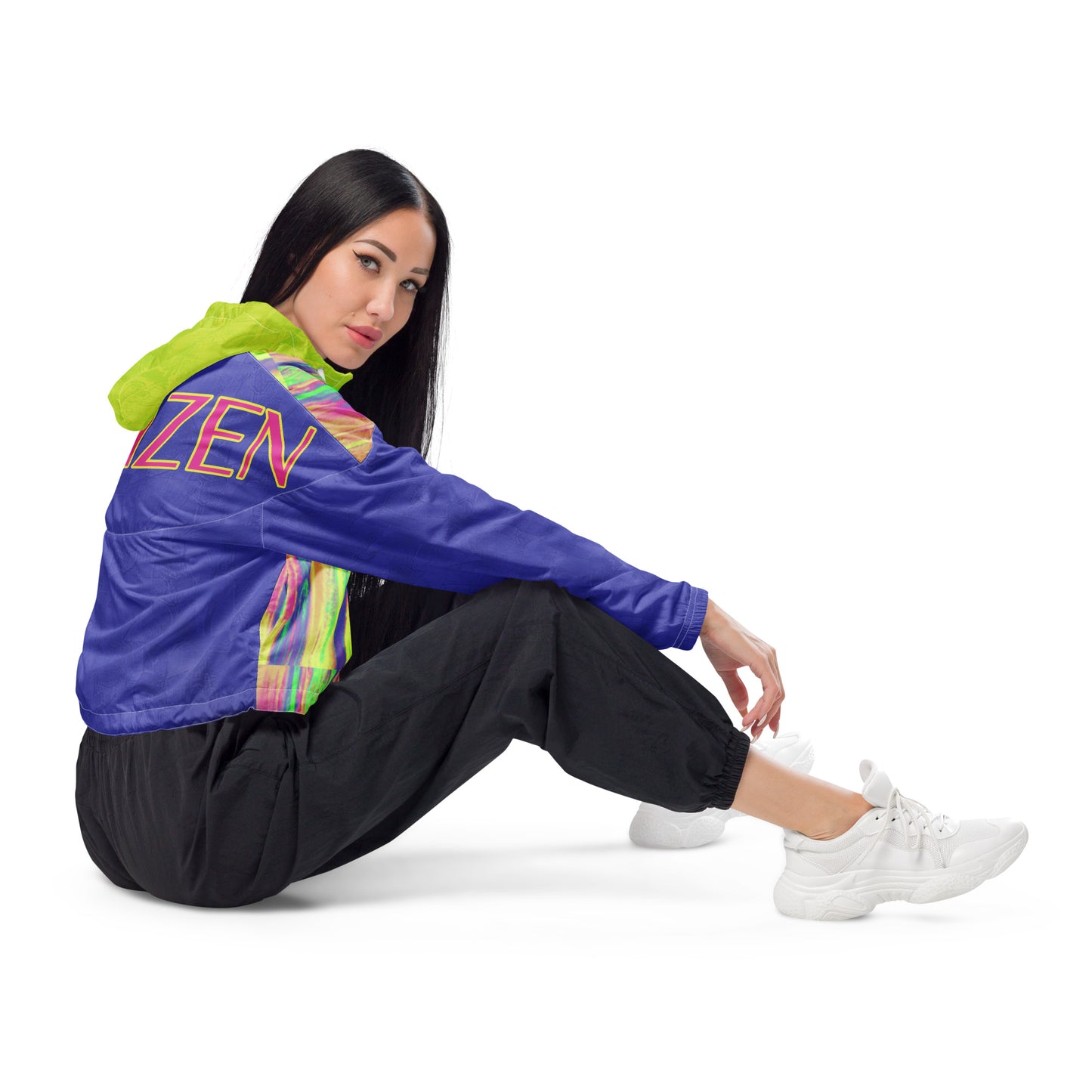 ENTIZEN Brand Rainbow Tiger Cropped Windbreaker Colors