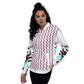 Entizen Bomber Jacket Red Thread Teal Art